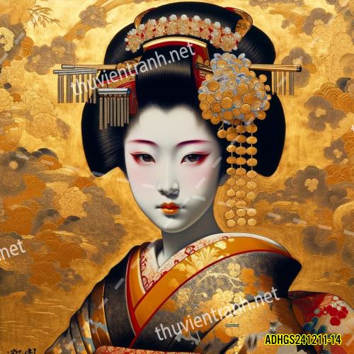 Tranh dán tường hoa cô gái Geisha Nhật Bản-ADHGS241211-14 - Kết quả tìm kiếm tranh tường
